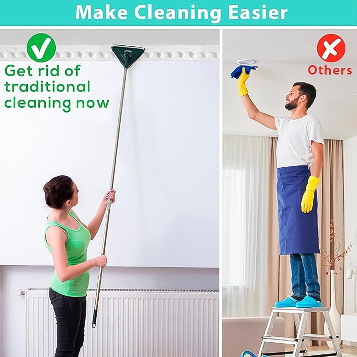 2-in-1 Extendable Triangle Mop – Retractable, 360° Rotating, Telescopic & Reusable Mop Heads (1 Pc) 2-in-1 Extendable Triangle Mop – Retractable, 360° Rotating, Telescopic & Reusable Mop Heads (1 Pc)